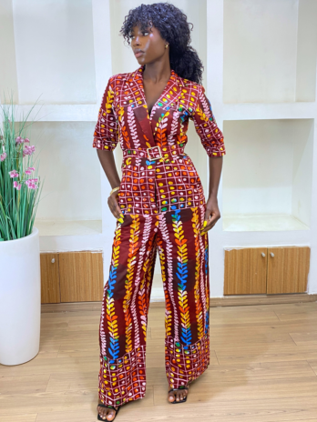 Ankara Jumpsuit with Belt