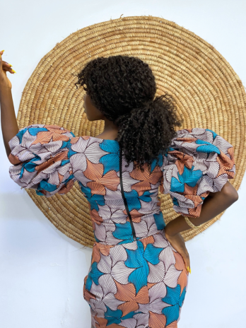 Puff Hand Ankara Dress