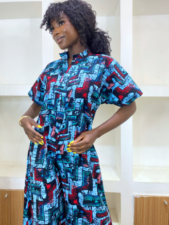 Ankara Jumpsuit Short Sleeve