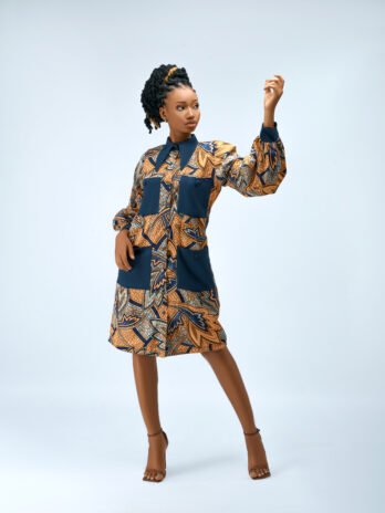 Ankara Longsleeve Midi Dress