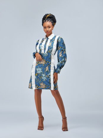 Ankara Ruffle Midi Dress