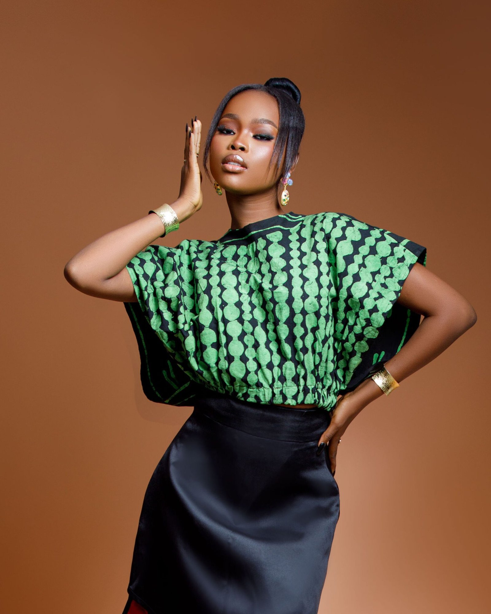 Lemon and Black Crop Top